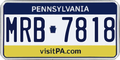 PA license plate MRB7818
