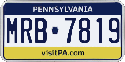 PA license plate MRB7819