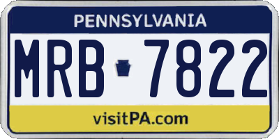 PA license plate MRB7822