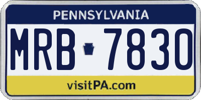 PA license plate MRB7830