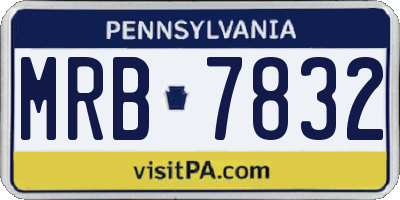 PA license plate MRB7832