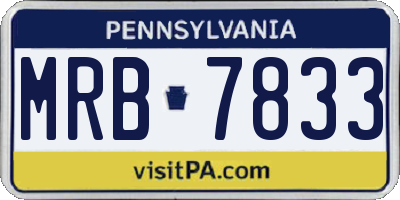 PA license plate MRB7833