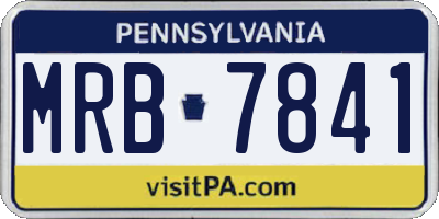 PA license plate MRB7841