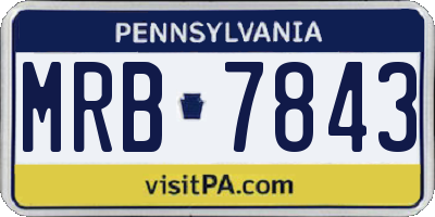 PA license plate MRB7843