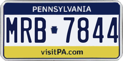PA license plate MRB7844