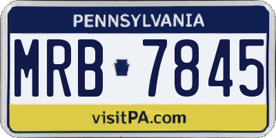 PA license plate MRB7845