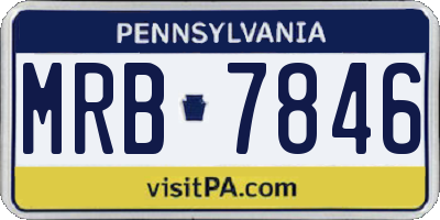 PA license plate MRB7846