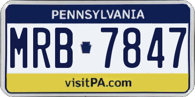 PA license plate MRB7847