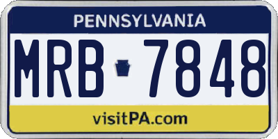 PA license plate MRB7848