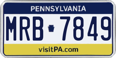 PA license plate MRB7849
