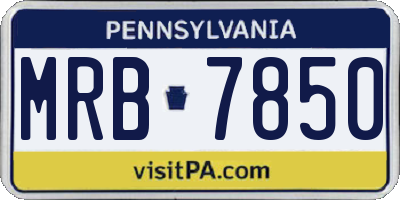 PA license plate MRB7850