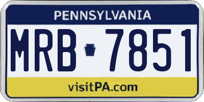 PA license plate MRB7851