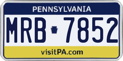 PA license plate MRB7852