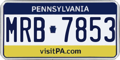 PA license plate MRB7853