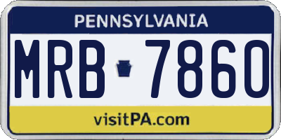 PA license plate MRB7860
