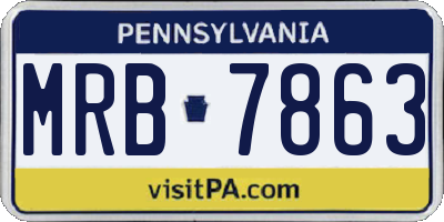 PA license plate MRB7863