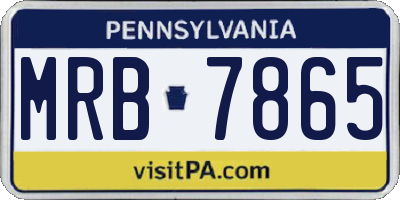 PA license plate MRB7865