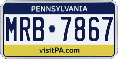 PA license plate MRB7867