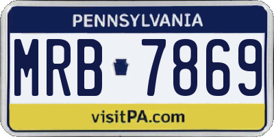 PA license plate MRB7869