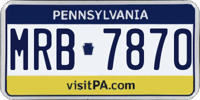 PA license plate MRB7870