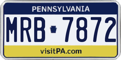 PA license plate MRB7872