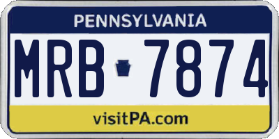 PA license plate MRB7874