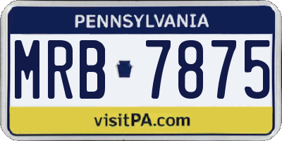 PA license plate MRB7875