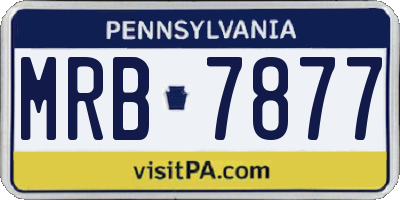 PA license plate MRB7877