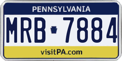 PA license plate MRB7884