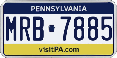 PA license plate MRB7885