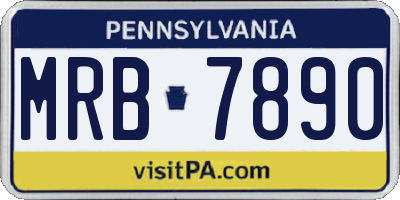 PA license plate MRB7890