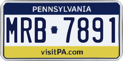 PA license plate MRB7891