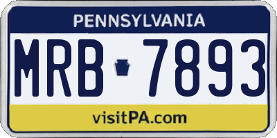 PA license plate MRB7893