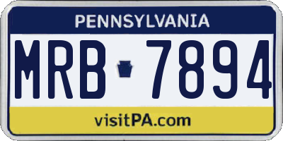PA license plate MRB7894