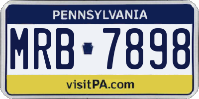 PA license plate MRB7898
