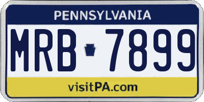 PA license plate MRB7899