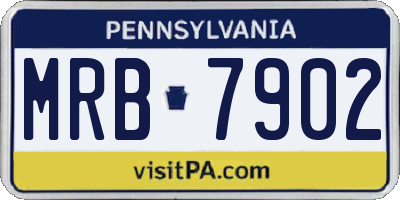 PA license plate MRB7902