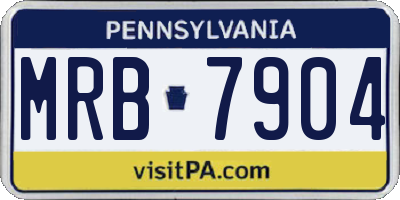 PA license plate MRB7904