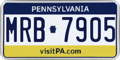 PA license plate MRB7905