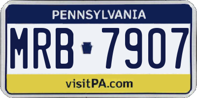 PA license plate MRB7907