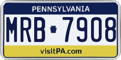 PA license plate MRB7908