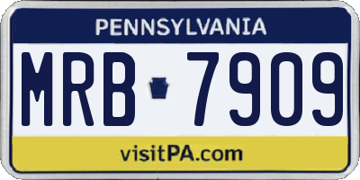 PA license plate MRB7909