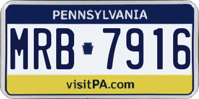PA license plate MRB7916