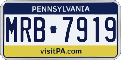 PA license plate MRB7919