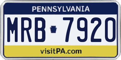 PA license plate MRB7920
