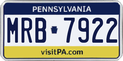 PA license plate MRB7922