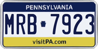 PA license plate MRB7923
