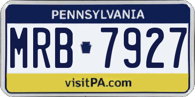 PA license plate MRB7927