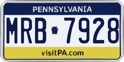 PA license plate MRB7928