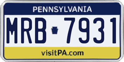 PA license plate MRB7931